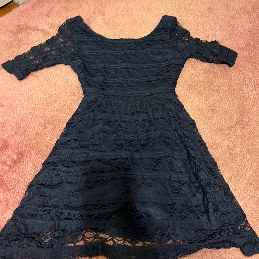 Navy Blue Lace Dress